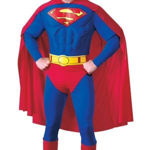 ADULT XL 44-46 NEW DELUXE ADULT SUPERMAN COSTUME